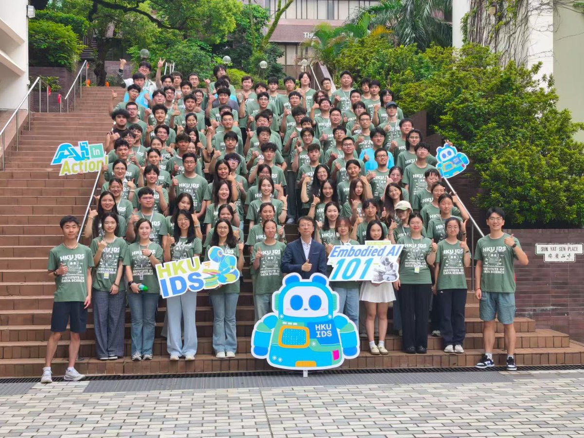 YiMaTweets's tweet image. HKU IDS summer school on embodied AI. About 100 students from all over converge at HKU for an intense two weeks of lectures and projects.
