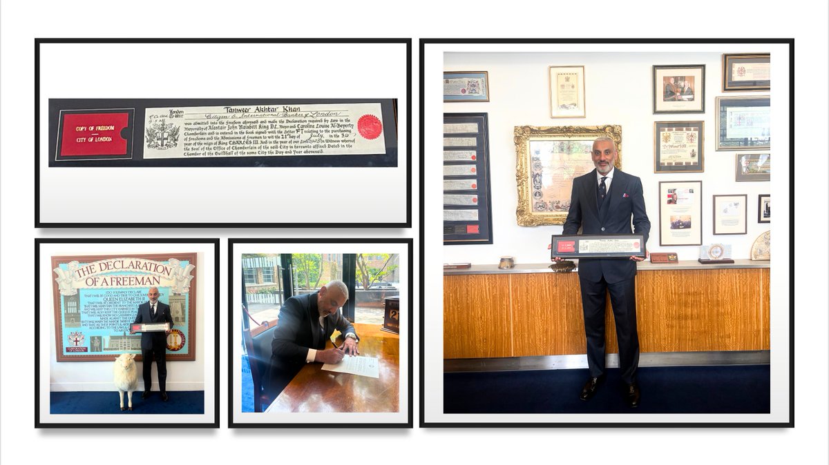 KHA4N's tweet image. Humbled to receive the Freedom of the City of London yesterday.

Started at 18 in the City. Ended up as the global head of department at a major international bank, with work published by Harvard University.

Not bad for a working-class lad from Bury - son of illiterate immigrant…