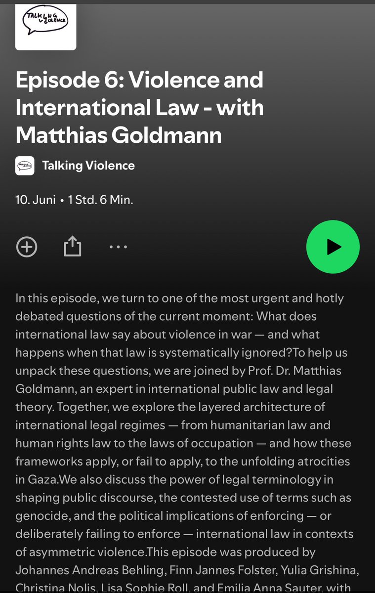 MattHGoldmann's tweet image. This episode is part of „Talking Violence“, a new podcast on peace and conflict. Thanks to Janis Julian Grimm & the students at FU. open.spotify.com/show/5MRtorxoI…