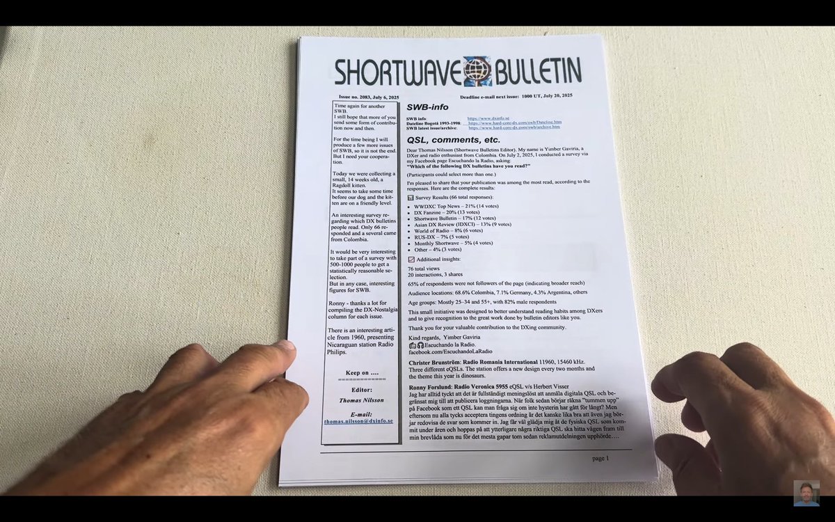 Please subscribe to Thomas Nilsson's brilliant Shortwave Bulletin - published fortnightly - and free! #radio #DX #shortwave #radiopublication 📻🎙️📡🔊📕📗📘📙👍🌐🌏🌍🌎⚡️⚡️⚡️⚡️
youtu.be/lVnKg0L7QTc?si…