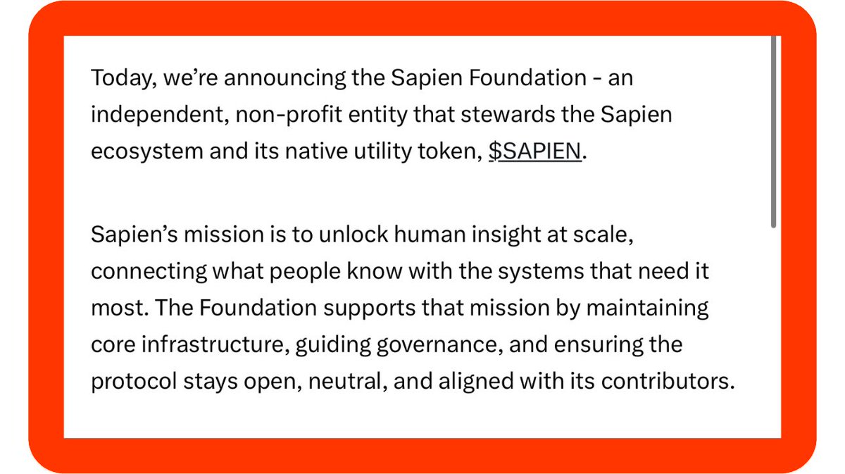 itsarshiz's tweet image. Good AfterNoon fam💜
@JoinSapien's new non-profit foundation supports the $SAPIEN ecosystem. $SAPIEN powers tasks, quality assurance, reputation & trust. Contributors stake tokens for tasks; peer review by high-rep users decides rewards or penalties. TGE soon, 0.5% supply to…