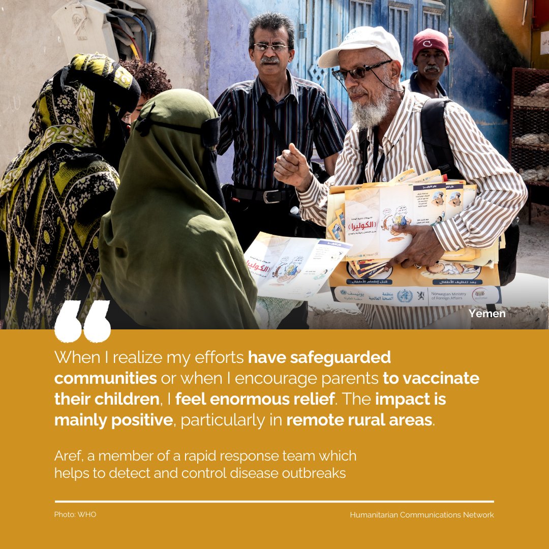 OCHAYemen's tweet image. In #Yemen, Rapid Response Teams do more than detect disease; they build trust.
By educating families, tracing infections & promoting hygiene, they empower communities to become active partners in outbreak prevention
Read more ➡️ gis.unocha.org/portal/apps/st…
