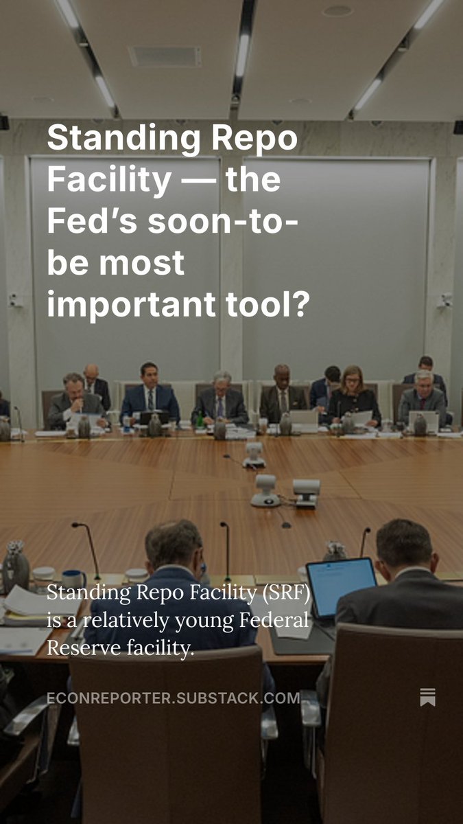 cloudyip's tweet image. Here is my latest on the Fed's Standing Repo Facility, featuring
1️⃣ some fun anecdotes about its origins from David Andolfatto
✌️ discussion about its current state
3️⃣its potential as the star of the Fed's interest rate regime
4️⃣and why it can't...
econreporter.substack.com/p/standing-rep…