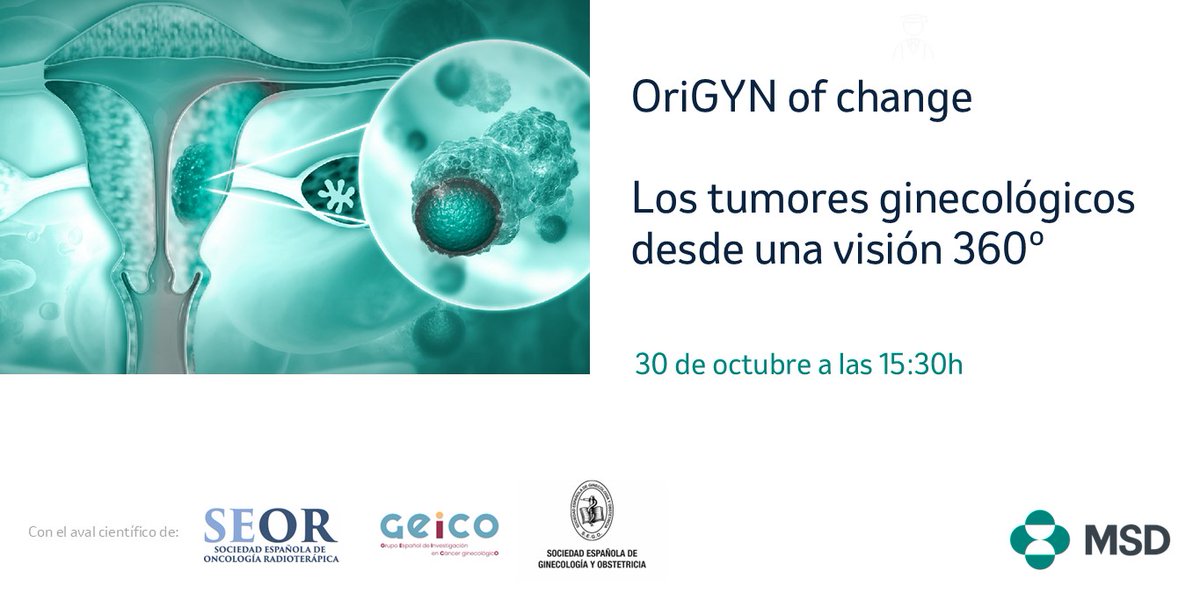 MSD Profesionales (@msd_es) on Twitter photo 📢 ¡ Está invitado a la jornada presencial “OriGYN of Change: los tumores ginecológicos desde una visión 360º”!
🔍 Actualizaciones de los tumores ginecológicos.
✅ Avalado por GEICO, <a href="/SEOR_ESP/">SEOR.es</a> y <a href="/SociedadSEGO/">Sociedad Española de Ginecología y Obstetricia</a>
📅 30 de octubre 🕒 15:30-19:45.
Más información en <a href="/GEICOgroup/">GEICO-Spanish Gynaecological Cancer Research Group</a> 📢 ¡ Está invitado a la jornada presencial “OriGYN of Change: los tumores ginecológicos desde una visión 360º”!
🔍 Actualizaciones de los tumores ginecológicos.
✅ Avalado por GEICO, <a href="/SEOR_ESP/">SEOR.es</a> y <a href="/SociedadSEGO/">Sociedad Española de Ginecología y Obstetricia</a>
📅 30 de octubre 🕒 15:30-19:45.
Más información en <a href="/GEICOgroup/">GEICO-Spanish Gynaecological Cancer Research Group</a>