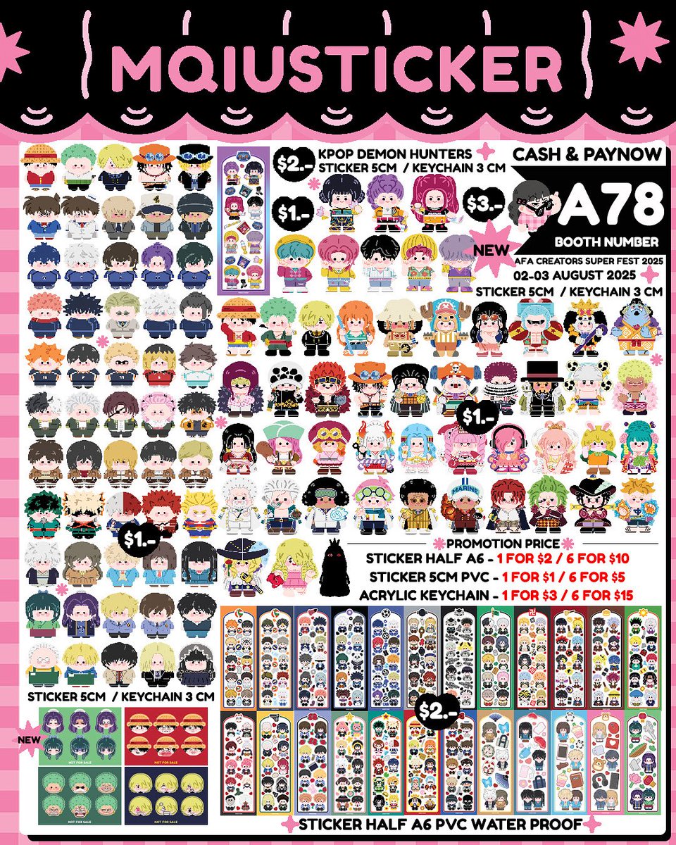 mqiusticker's tweet image. #AFACSFSG25 
See you at booth A78 👾⚡️
🙌🏻🫧 my catalog is ready