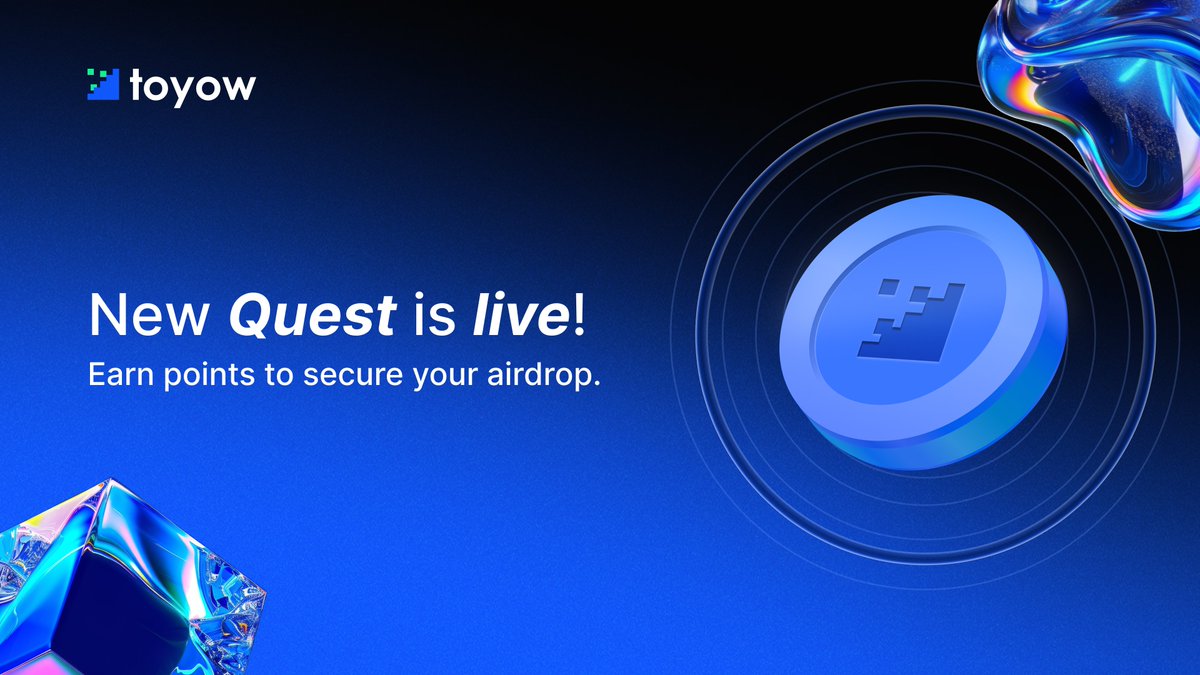 Quests are heating up 🔥   

New tasks. Bigger rewards.  

Don’t miss your shot at $TTN airdrop 🔓 

Join in: airdrop.toyowtoken.com