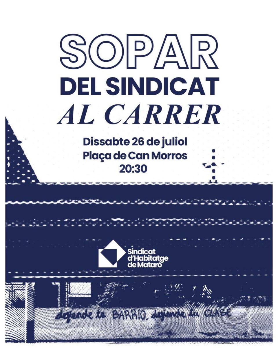 Mataro_SHSC's tweet image. 🔵 SOPAR DE FI DE CURS
Aquest dissabte celebrem #lesSantes de Mataró i un altre curs de lluita amb un sopar obert per a tothom que vulgui venir.
Tant si ets del Sindicat, com si no, t'esperem aquest dissabte.
Contra l'odi que ens vol dividir, teixim barris vius i units. 🔥