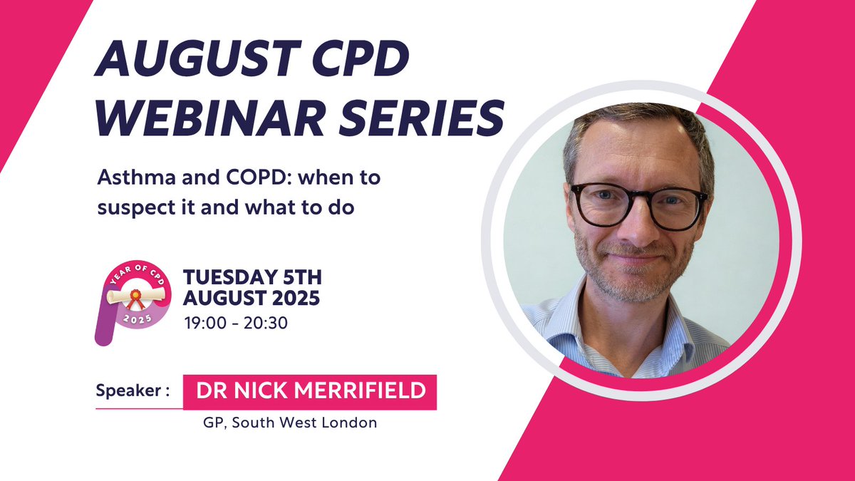 Just two weeks left until our 8th FREE Pure CPD webinar of the year! You won't want to miss this one 🎓

We're thrilled to host the incredible Dr. Nick Merrifield, a distinguished GP and clinical educator based in Kingston-upon-Thames, South West London 🩺

Dr. Merrifield also