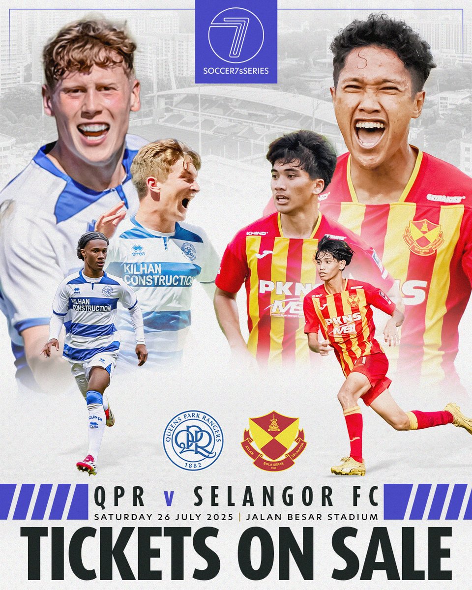 Soccer7sSeries's tweet image. QPR and Selangor light up the #Soccer7sSeries stage ⭐️
Will red and yellow shine, or will the hoops roll❓
#FasterFootball