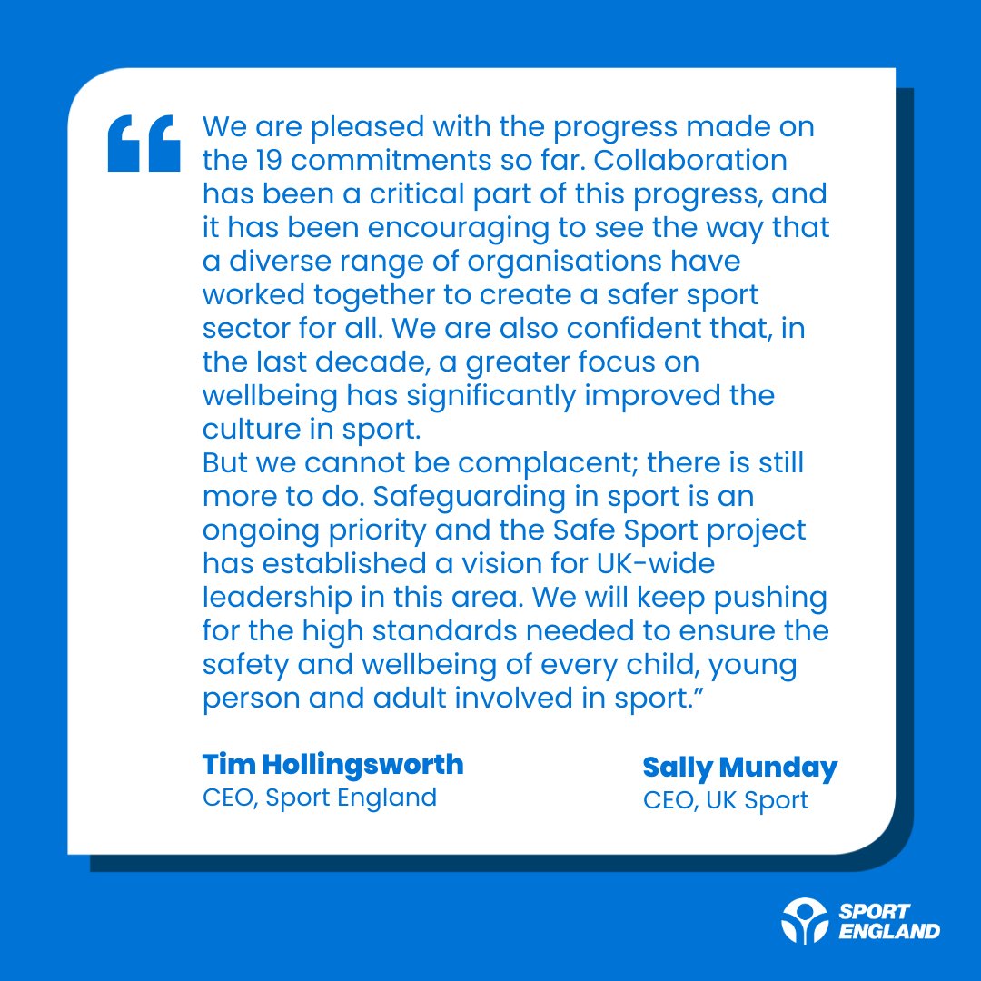 Sport England and <a href="/uk_sport/">UK Sport</a>, who jointly commissioned the Whyte Review to look into systemic abuse in gymnastics in Britain, have provided an update on the 19 policy commitments we made in 2023.

Read the full story: sportengland.org/news-and-inspi…