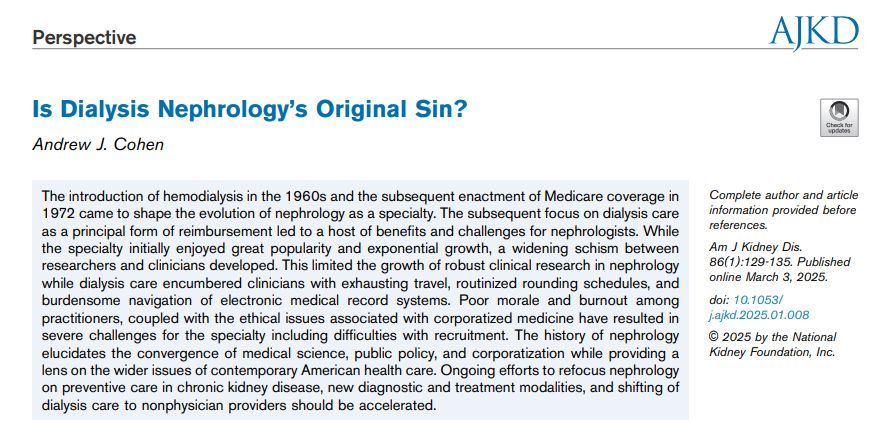 Perspective by Andrew J. Cohen:

Is Dialysis Nephrology’s Original Sin? 

bit.ly/41UQC6W