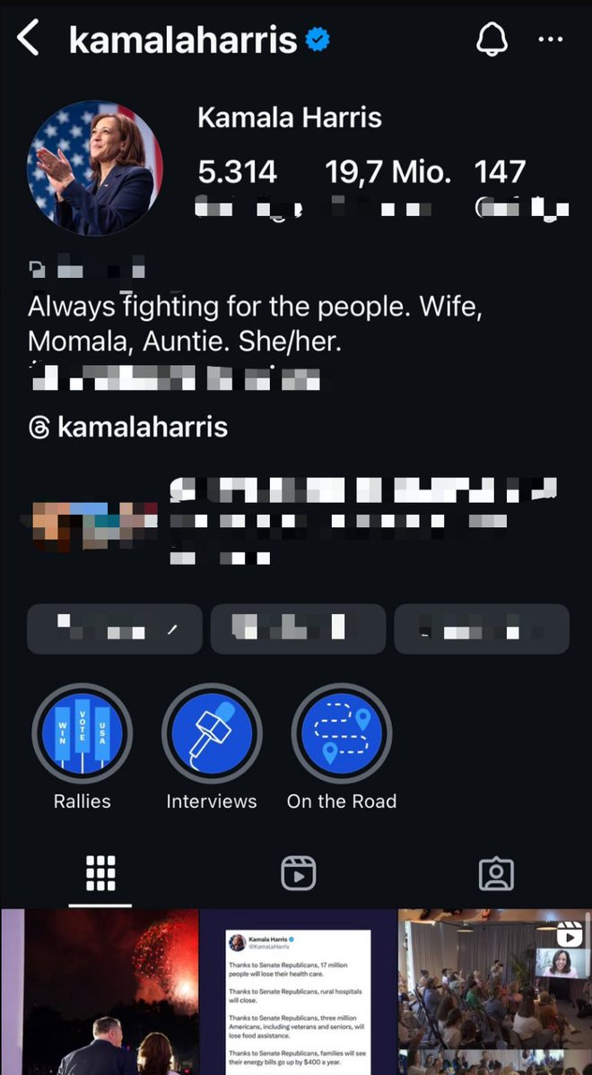 kdh4potus's tweet image. NEW: The official @KamalaHarris Instagram account has deleted all Highlights. 👀
Looks like something’s happening behind the scenes...
