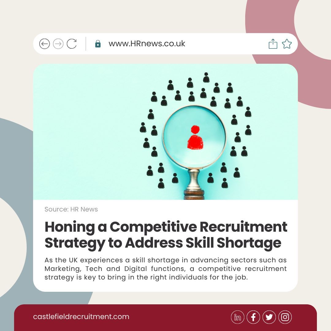 With the UK continuing to face a skills shortage across many sectors, a strong recruitment strategy has never been more important.
 
To read the full article, please click here👉 hrnews.co.uk/honing-a-compe… 

#recruitmentstrategy #talentacquisition #castlefieldrecruitment