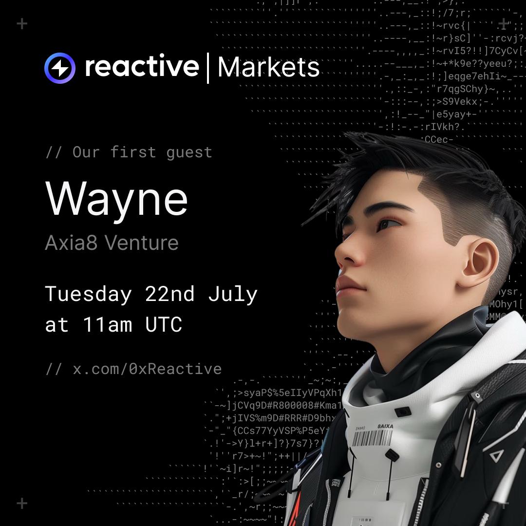 Reactive Network | By PARSIQ (@parsiq_net) on Twitter photo X Spaces Series - Reactive Markets
Join us in 1 hour where we'll be joined by <a href="/wayne_axia8/">Wayne Lin</a>, founder of <a href="/Axia8Ventures/">Axia8 Ventures ∞</a> for our first episode of Reactive Markets, a new X Spaces series aiming to take an in-depth look at the current crypto markets and Web3 space as a whole beyond X Spaces Series - Reactive Markets
Join us in 1 hour where we'll be joined by <a href="/wayne_axia8/">Wayne Lin</a>, founder of <a href="/Axia8Ventures/">Axia8 Ventures ∞</a> for our first episode of Reactive Markets, a new X Spaces series aiming to take an in-depth look at the current crypto markets and Web3 space as a whole beyond