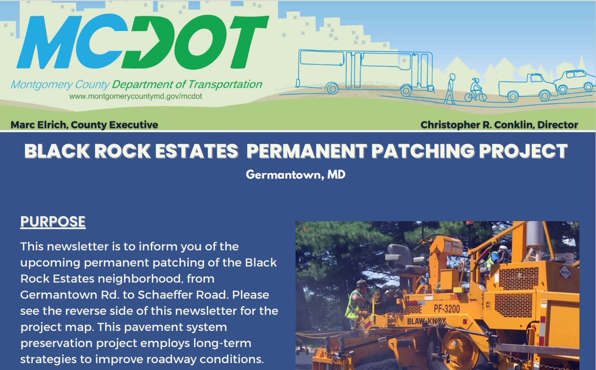 MCDOTNow's tweet image. 👷♂️NEW👷♂️
MCDOT Highway Services contractors will start on the permanent patching project in the Black Rock Estates neighborhood in late July or early August. (Germantown, MD)
🕰️Work hours 7:00am-5:00pm (Mon.-Fri.)
🗓️1-2 weeks to complete
@MarilynBalcombe #MDTraffic #MDRoads
