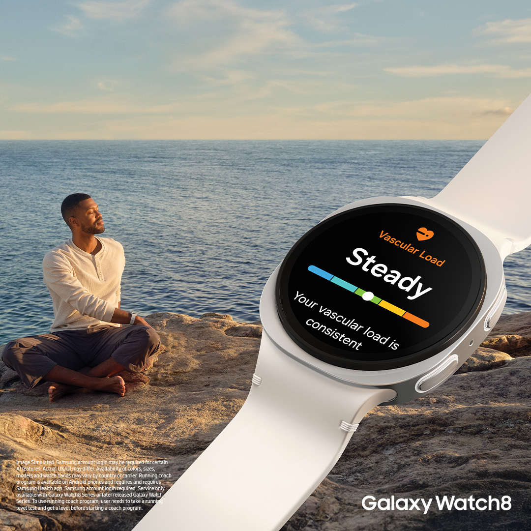 Understand your body like never before. Track your vascular load with GalaxyWatch8 and get real insights into your overall well being. Pre book now https t.co D8vPleyhtU GalaxyAI Samsung https t.co SAJ0cRp0rm Understand your body like never before