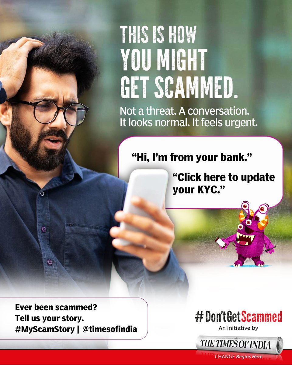Scams don’t always start with fear — they start with familiarity.

A friendly message. A fake link. A false sense of urgency.

“Update your KYC.” “Your account will be blocked.” “Is this your photo?”

It feels casual. It feels important. 

That’s exactly how they get you.

If