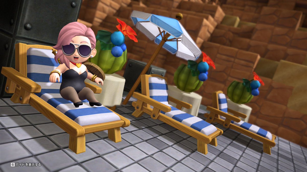 nekorock88's tweet image. 水槽作って
バカンスして
強敵と戦った

夏休みの日記風

 #DQB2