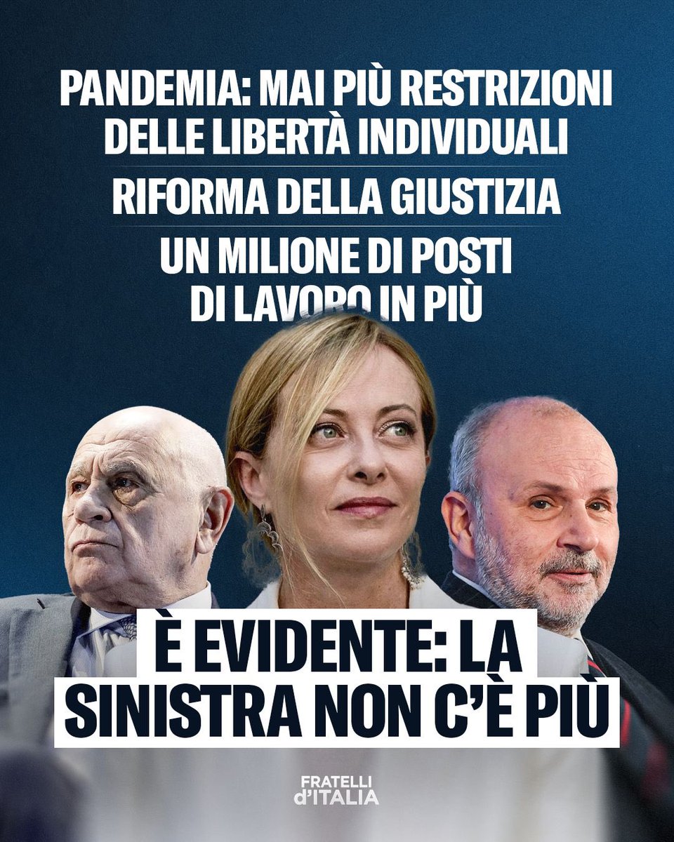FratellidItalia's tweet photo. Il vostro voto serviva a cambiare l’Italia e lo stiamo facendo. La sinistra ormai è solo un lontano ricordo. https://t.co/XgBIaq0W1q