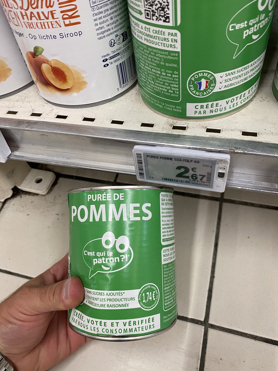 Franchement <a href="/CarrefourFrance/">Carrefour</a> il y a de l’abus sur <a href="/C_qui_le_Patron/">C'est qui le Patron ?!</a>.
2,67 € pour les 1,74 €, conseillé.
Cc <a href="/Dauvers70/">Olivier Dauvers</a>