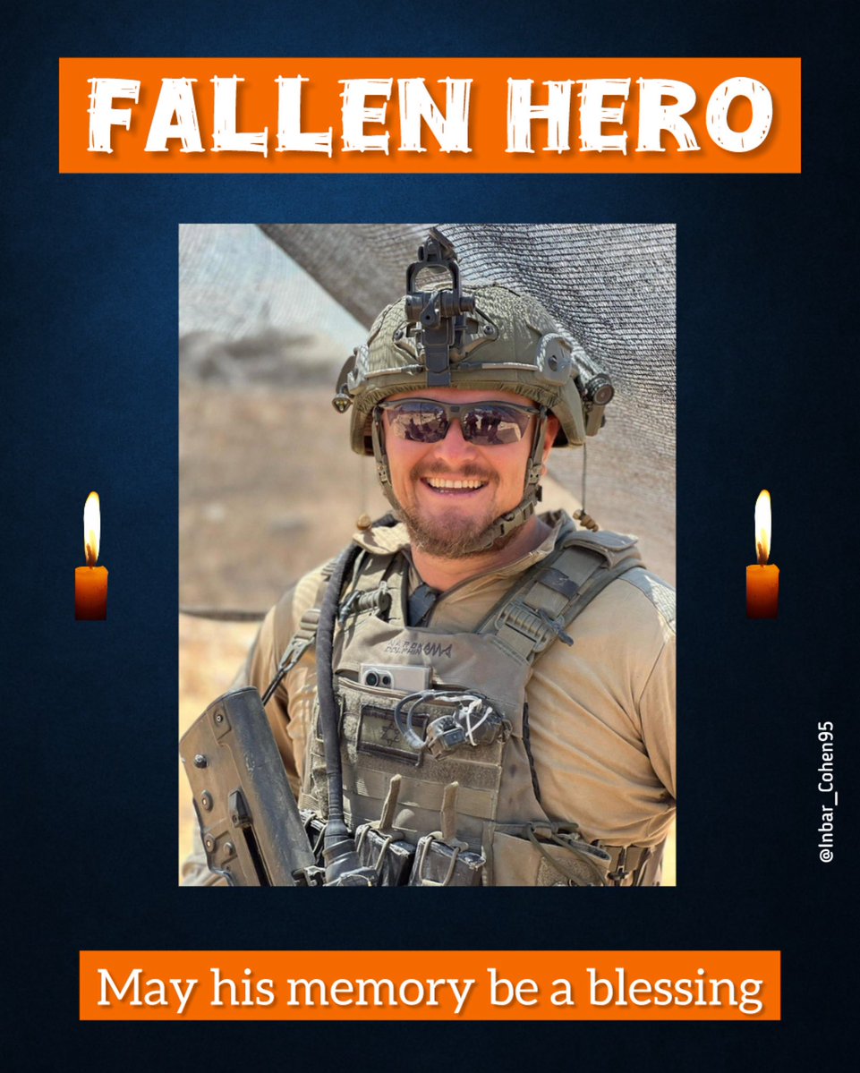 InbarCohen13's tweet image. Heartbreaking: Sgt. Maj. Vladimir Loza, 36, of the 5th Brigade's 7020th Battalion was killed after a blast caused a building to collapse during operations in the Rafah area, Gaza.
May his memory be a blessing.