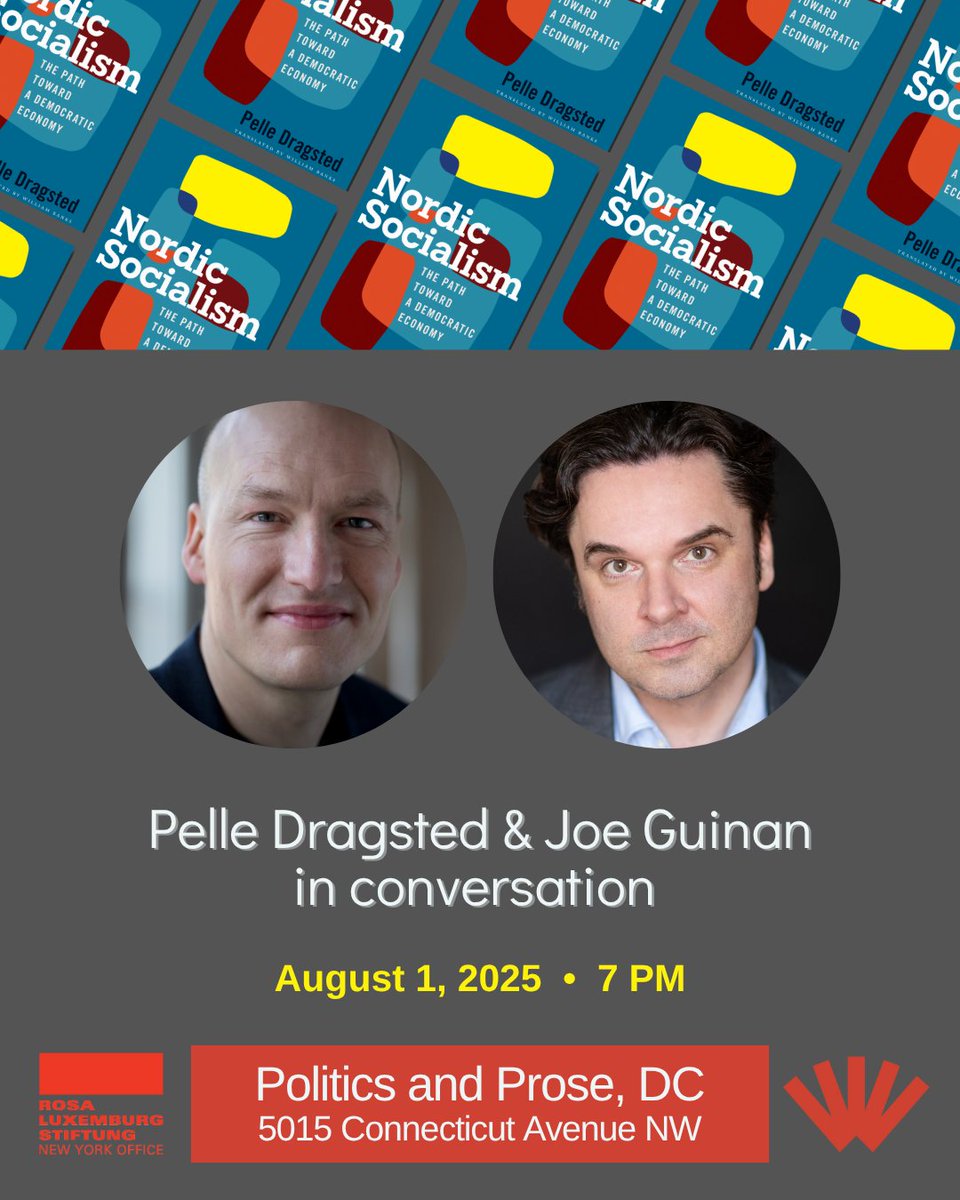 pelledragsted's tweet image. Just 10 days to go until the DC launch of Nordic Socialism at @PoliticsProse! I’m really looking forward to the conversation with @joecguinan from @DemocracyCollab about the book and the path forward for progressives in these troubling times.
Joe’s work on economic democracy…