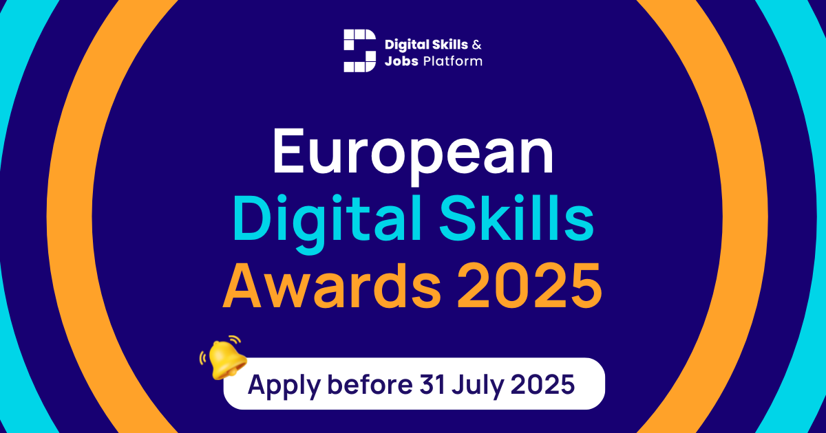 📣 The deadline for #EDSA25 is extended to 31 July!
Apply now to showcase your initiative in:

📈 Upskilling @ Work
🎓 Digital Education
🌐 Inclusion
💡 Women in ICT
👾 Cybersecurity

👉 Apply: digital-skills-jobs.europa.eu/en/opportuniti…

<a href="/DigitalSkillsEU/">Digital Skills EU</a>