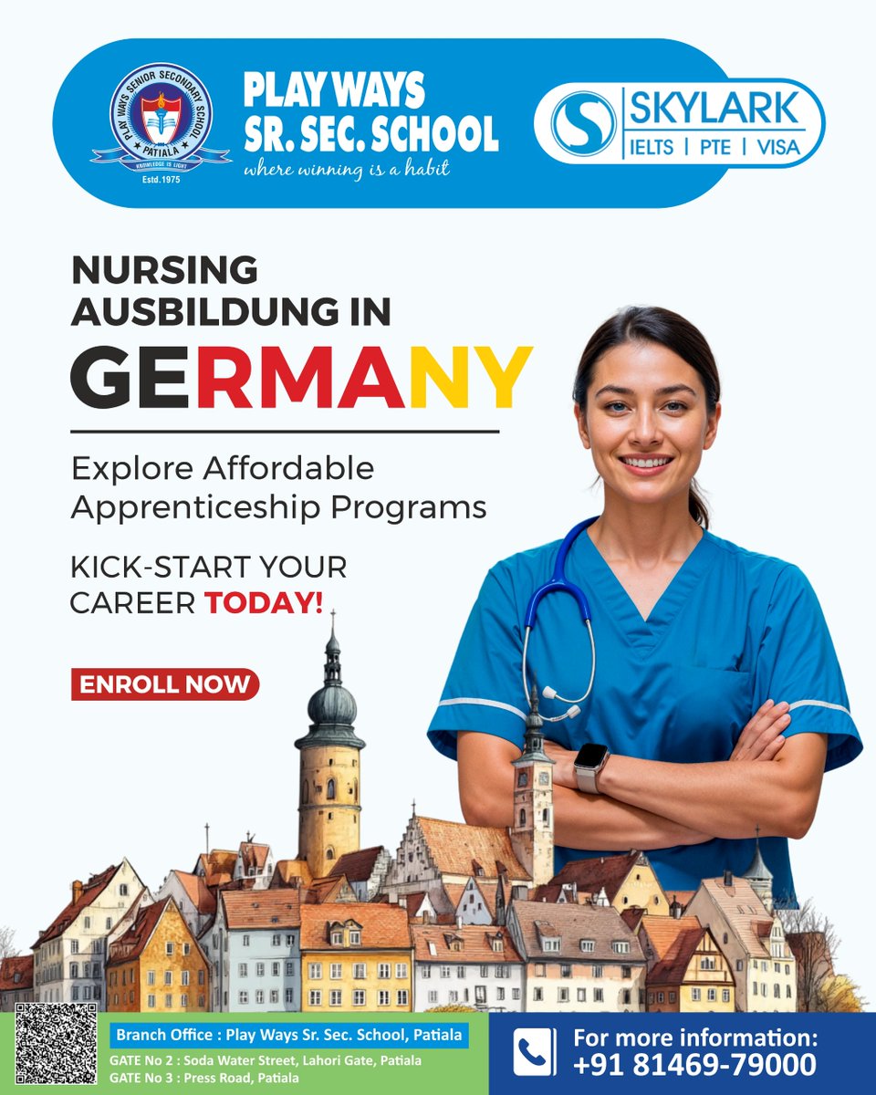 playwaysschool's tweet photo. Dreaming of a career in nursing or construction? Germany offers affordable apprenticeship programs that open doors to a global future. 
#CareerAbroad #GermanyApprenticeship #PlayWaysSuccess #playwaysglobal #playwaysschool #CareerWithConfidence #GermanyOpportunities https://t.co/fwxKpkm2EX