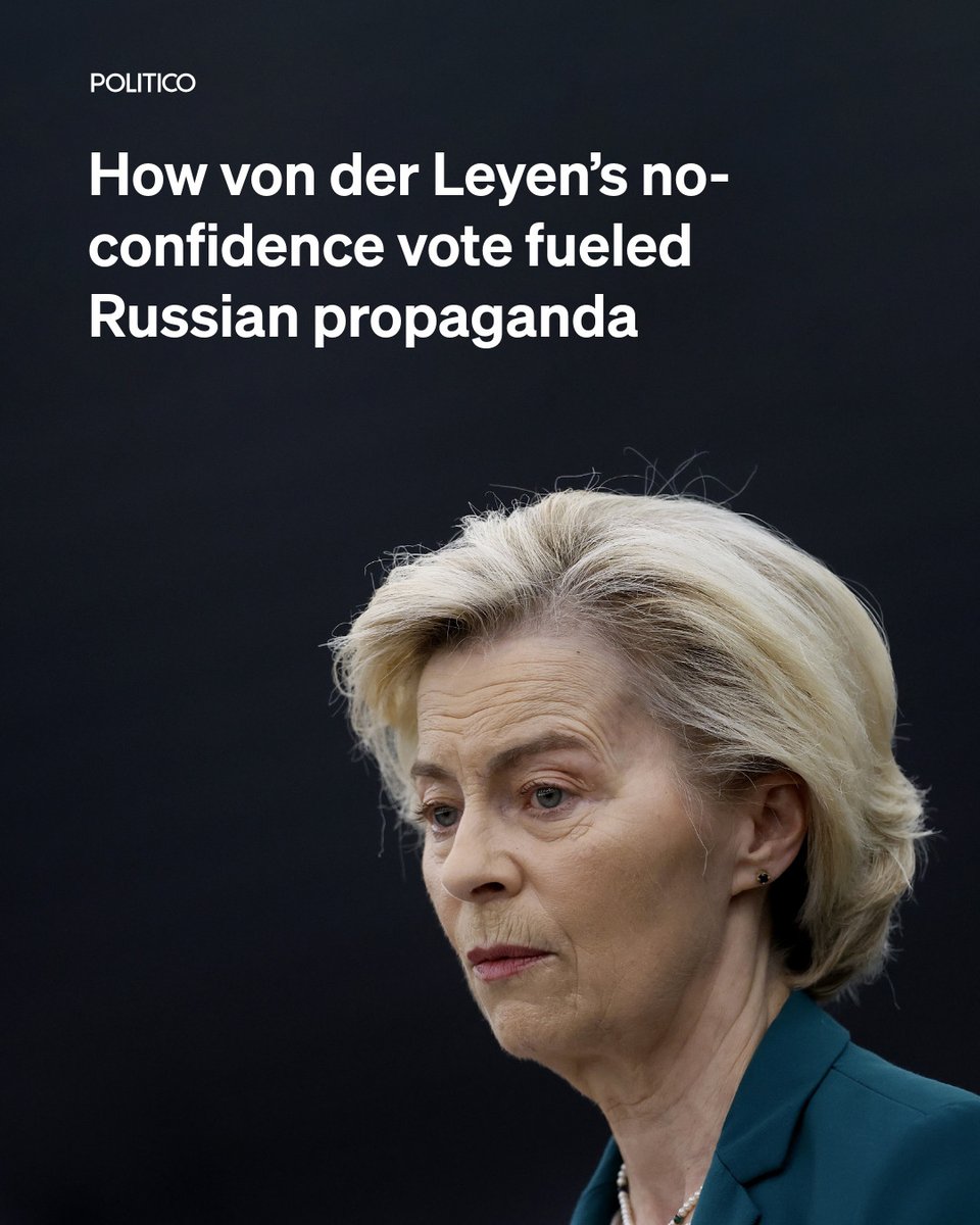 POLITICOEurope's tweet image. When European Commission President Ursula von der Leyen faced her no-confidence vote earlier this month, the Kremlin’s online spin doctors went into overdrive.
🔗 politico.eu/article/ursula…