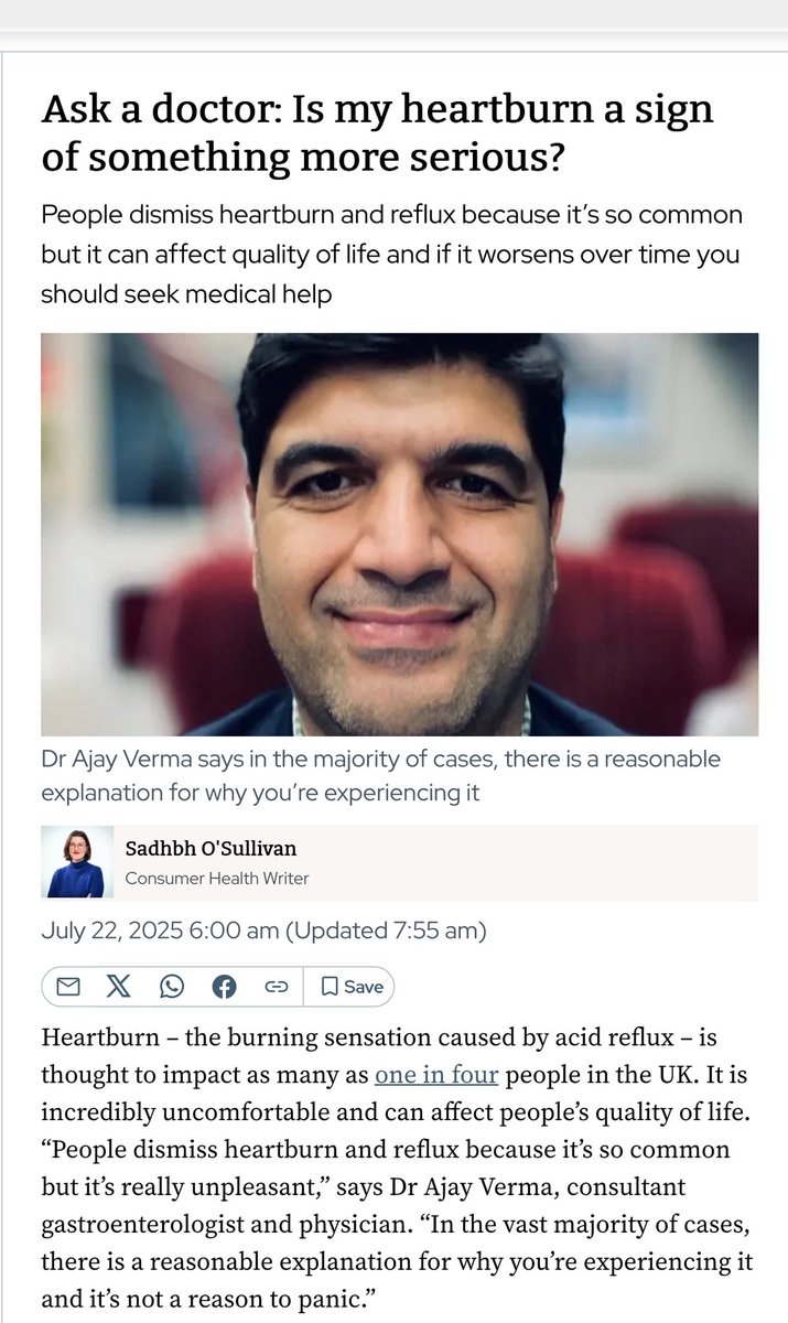 UKGastroDr's tweet image. I was interviewed by the i paper about reflux, how to manage, and when to be concerned.
