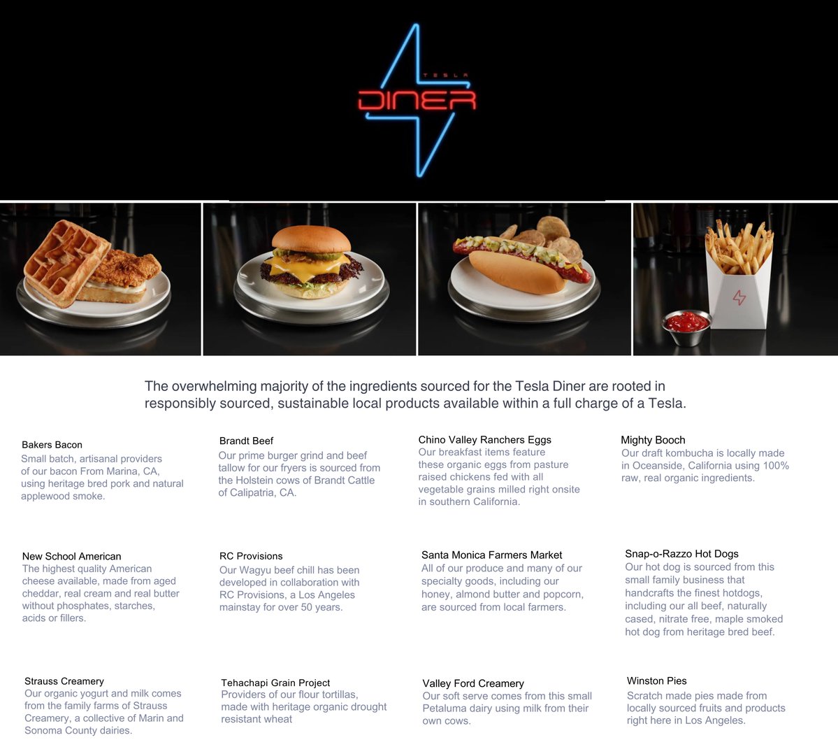 iam_smx's tweet image. The new Tesla Diner serves food made from fresh, natural ingredients sourced directly from local farmers.
Fresh from the farm!