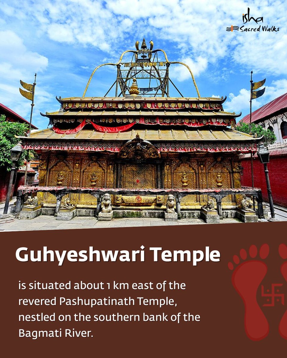 IshaSacredWalks's tweet image. Tucked away in the heart of Kathmandu, Guhyeshwari Temple marks the sacred spot where Sati Devi’s knees are believed to have fallen.
The shrine stands as a living symbol of Tantra, where energy, mysticism, and devotion converge.