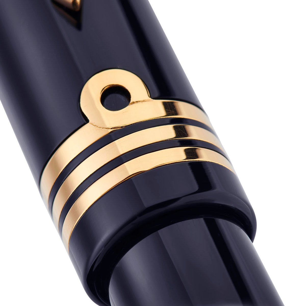 Conway__Stewart's tweet image. Series 100 Commander — handmade in England, midnight‑blue acrylic with hall‑marked 23 ct gold‑plated trim.