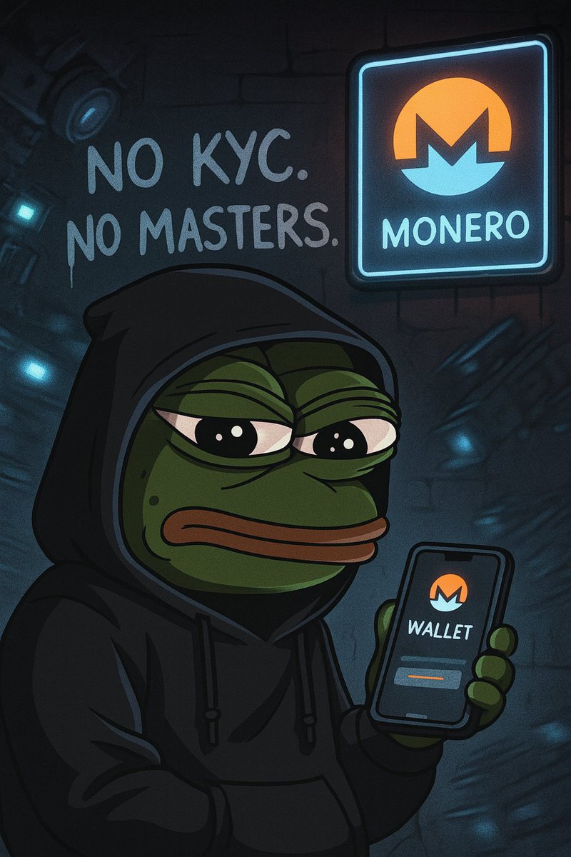 ddadybayo's tweet image. 🧵How to Actually Buy Monero Without KYC
Most guides lie. This one doesn’t.
1. Why Monero?
Monero isn’t a coin. It’s a financial escape hatch.
Private by default. No history. No taint. No trace.
But none of that matters if you acquire it through surveillance pipelines.