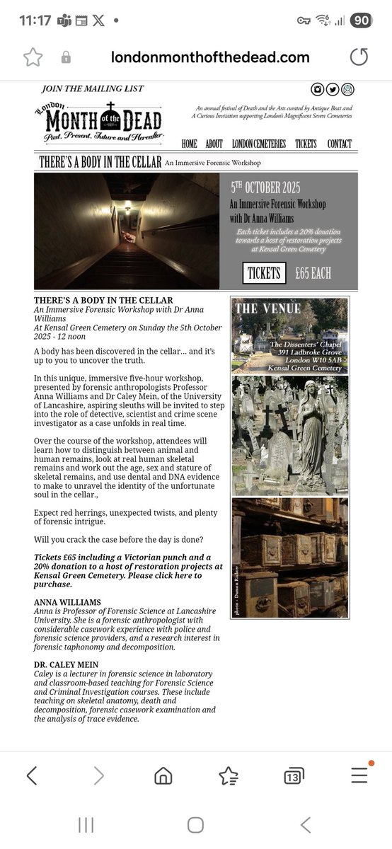 Bonegella's tweet image. The Body in the Cellar workshop at the London Month of the Dead Festival is SOLD OUT already!
#londonmonthofthedead #forensic #anthropology #soldout