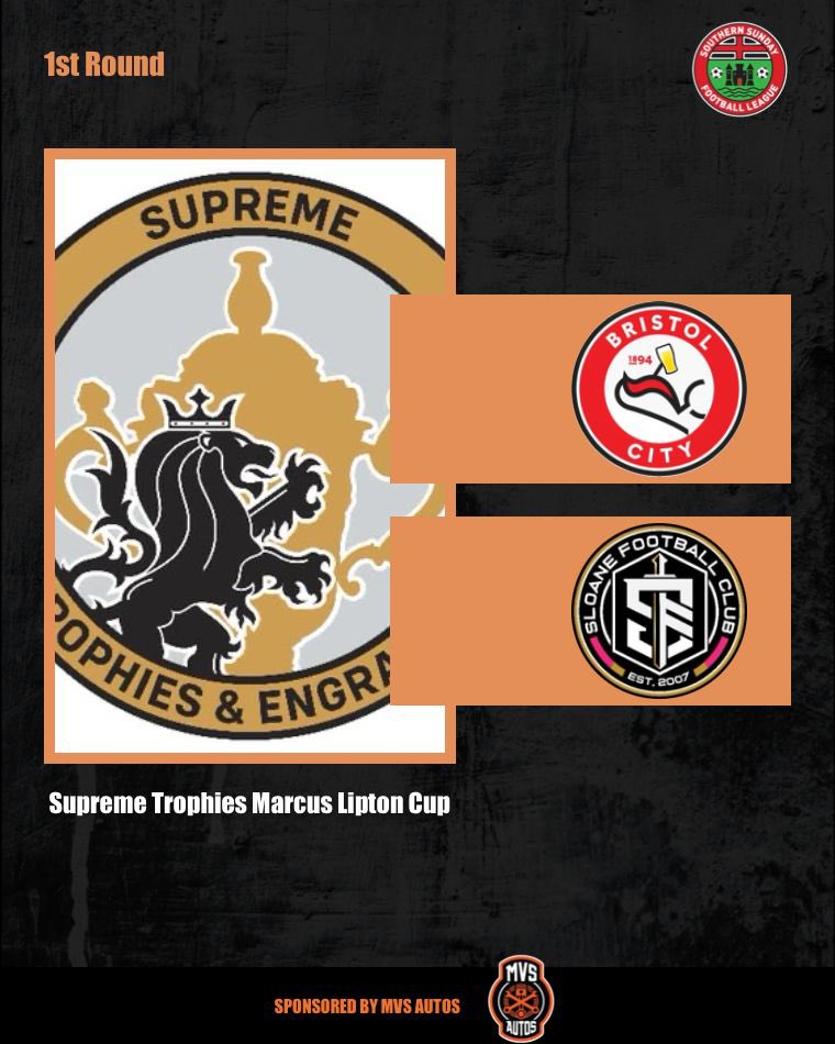 Bristol City London Fans FC (@bcfc_fans_fc) on Twitter photo The first cup draw of the season took place last night. The Supreme Trophies Marcus Lipton Cup 1st Round. An exciting league cup with all 12 divisions involved, drawn last, we will host a familiar team, former CLSL opposition <a href="/SloaneFC/">Sloane Football Club</a> 🤝🏻
<a href="/SupremeEngraver/">Supreme Trophies</a>
<a href="/SouthernSunday/">Southern Sunday Football League</a> The first cup draw of the season took place last night. The Supreme Trophies Marcus Lipton Cup 1st Round. An exciting league cup with all 12 divisions involved, drawn last, we will host a familiar team, former CLSL opposition <a href="/SloaneFC/">Sloane Football Club</a> 🤝🏻
<a href="/SupremeEngraver/">Supreme Trophies</a>
<a href="/SouthernSunday/">Southern Sunday Football League</a>