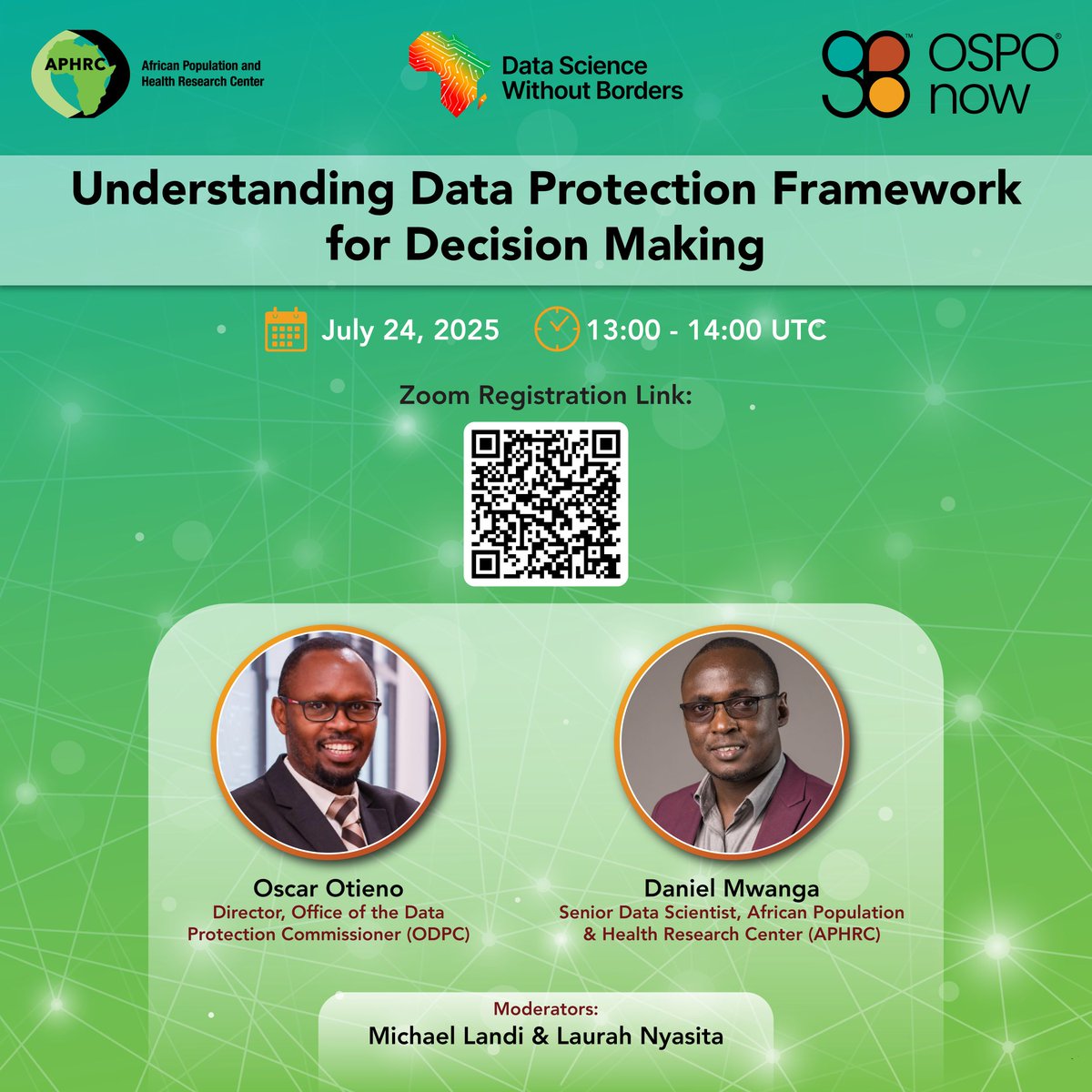 As the demand for data-driven insights grows, so does the responsibility to protect the rights and privacy of individuals whose data fuels research.

Join #IamAPHRC’s Data Science Without Borders (DSWB) project, #DSWBInitiative, for a webinar on Thursday, July 24, 2025, from
