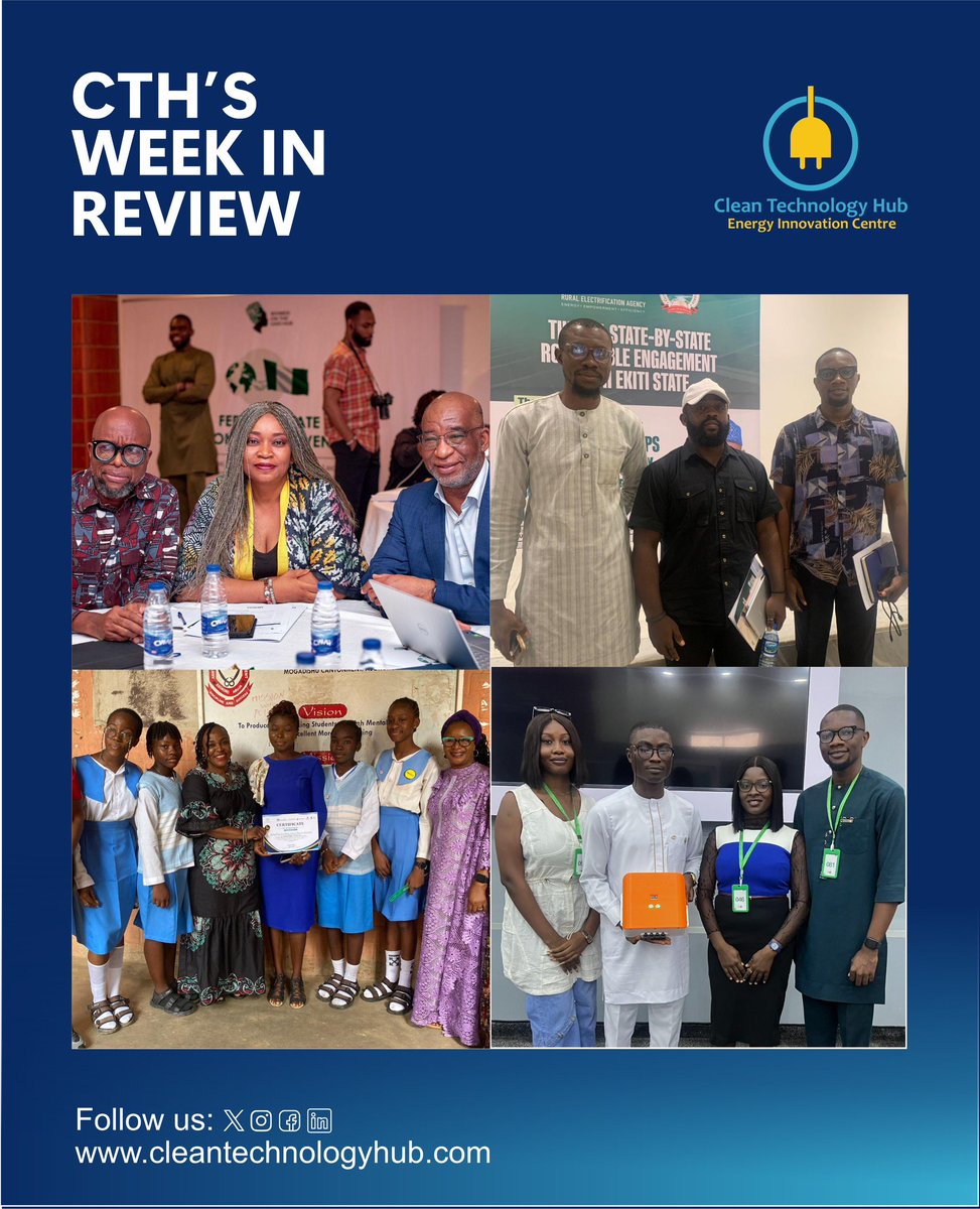 Cleantechhubng's tweet photo. What does a week of innovation look like at CTH? A quick peek!
We deepened partnerships, celebrated youth climate champions, explored solar tech & clean energy solutions shaping Nigeria’s future.
Every step counts.
👉 Swipe for highlights!
#CTHWeekInReview #CleanEnergy https://t.co/IHGK6ccm0k