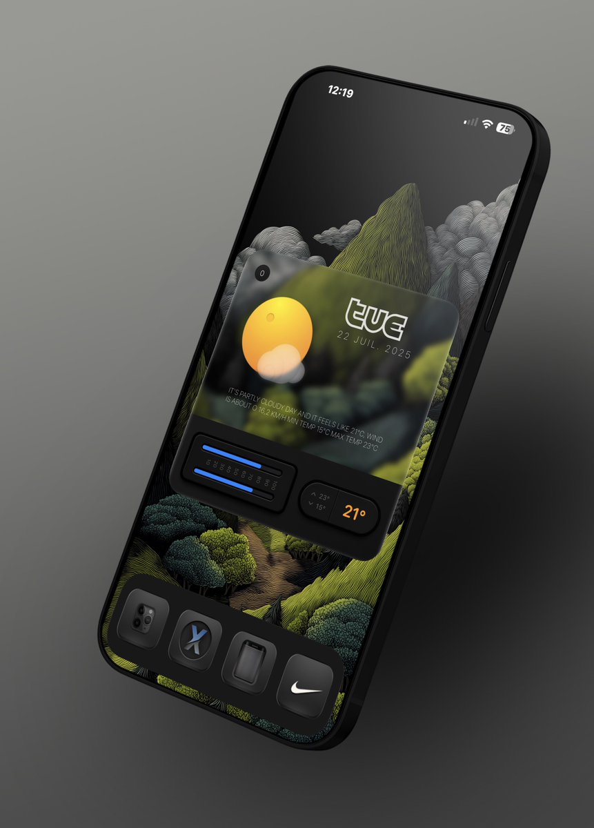 TeboulDavid1's tweet image. My Tuesday iOS26 setup with new mLite mockup and new Widgy ♥️
