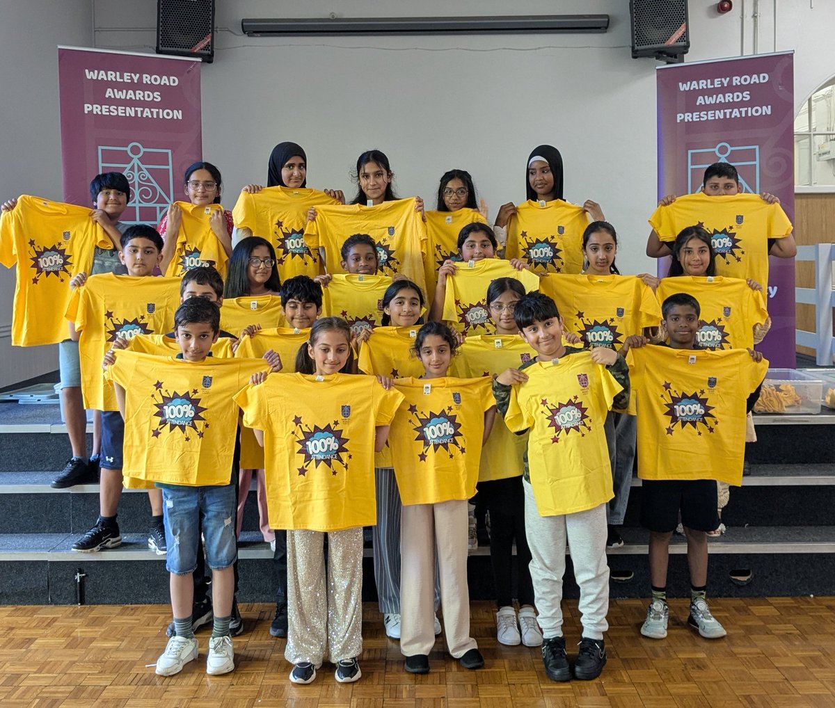 And more Gold attendance t-shirts. For some children this is their fifth t-shirt which means they have been in school 100% of the time for 5 years. What an achievement!