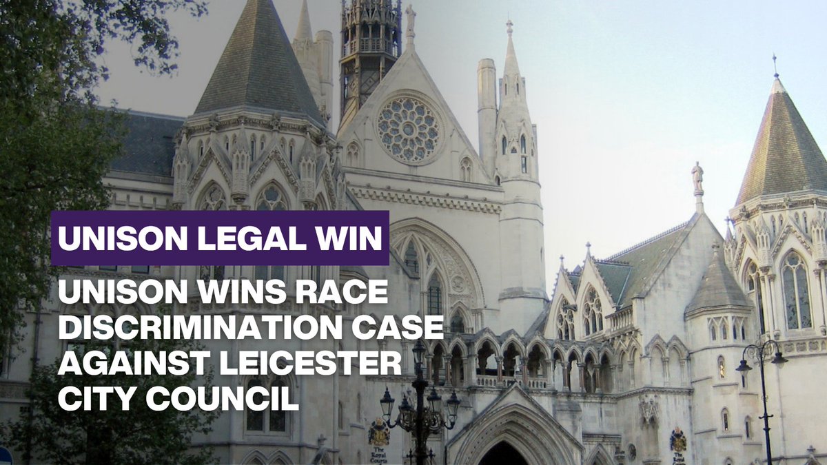 UNISON wins long-running race discrimination case against Leicester City Council

A British Asian social worker, who claimed she was subject to racial discrimination, has won her case in a significant legal victory at the Court of Appeal today.
unison.org.uk/news/2025/07/u…