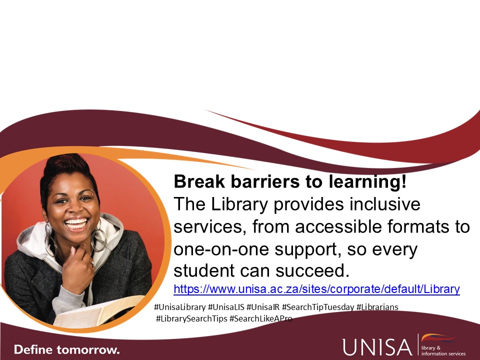 #Searchtiptuesday #Breakbarries #UnisaLIS