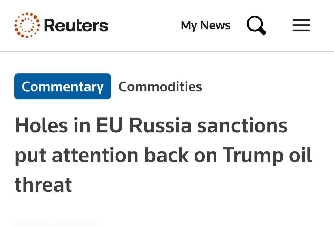 MaximTruexa's tweet image. 2 різні оцінки
Reuters: Нові обмеження ЄС на ціну російську нафту не вплинуть на бойові дії в Україні
Freedom Finance Global: Росія втратить 18% запланованих доходів від продажу нафти через нові санкції
