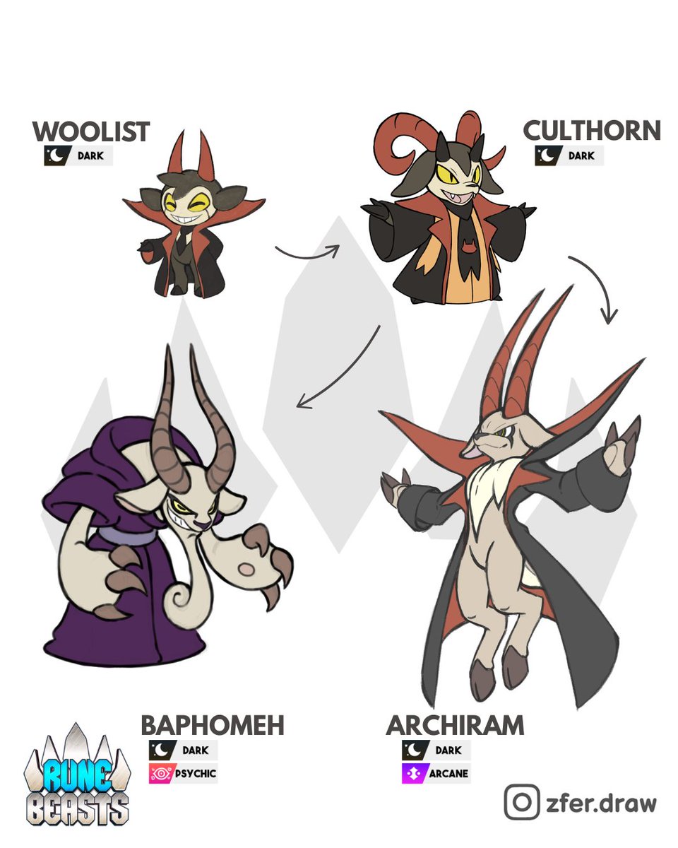 Born from a cult of a powerful evil entity, they are here to secure shady deals with the living 🐐😈

Commission for the RUNE BEASTS game!🐾

#creatureart #cutedrawing #monsterdesign #animeartwork #animaldrawing #gameart