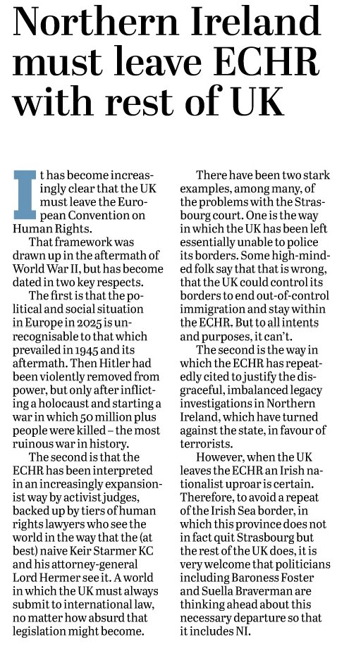 Prosperity_Inst's tweet image. 🇬🇧 On leaving the ECHR and reuniting the United Kingdom.
Excellent opinion piece on our recent report in the @News_Letter