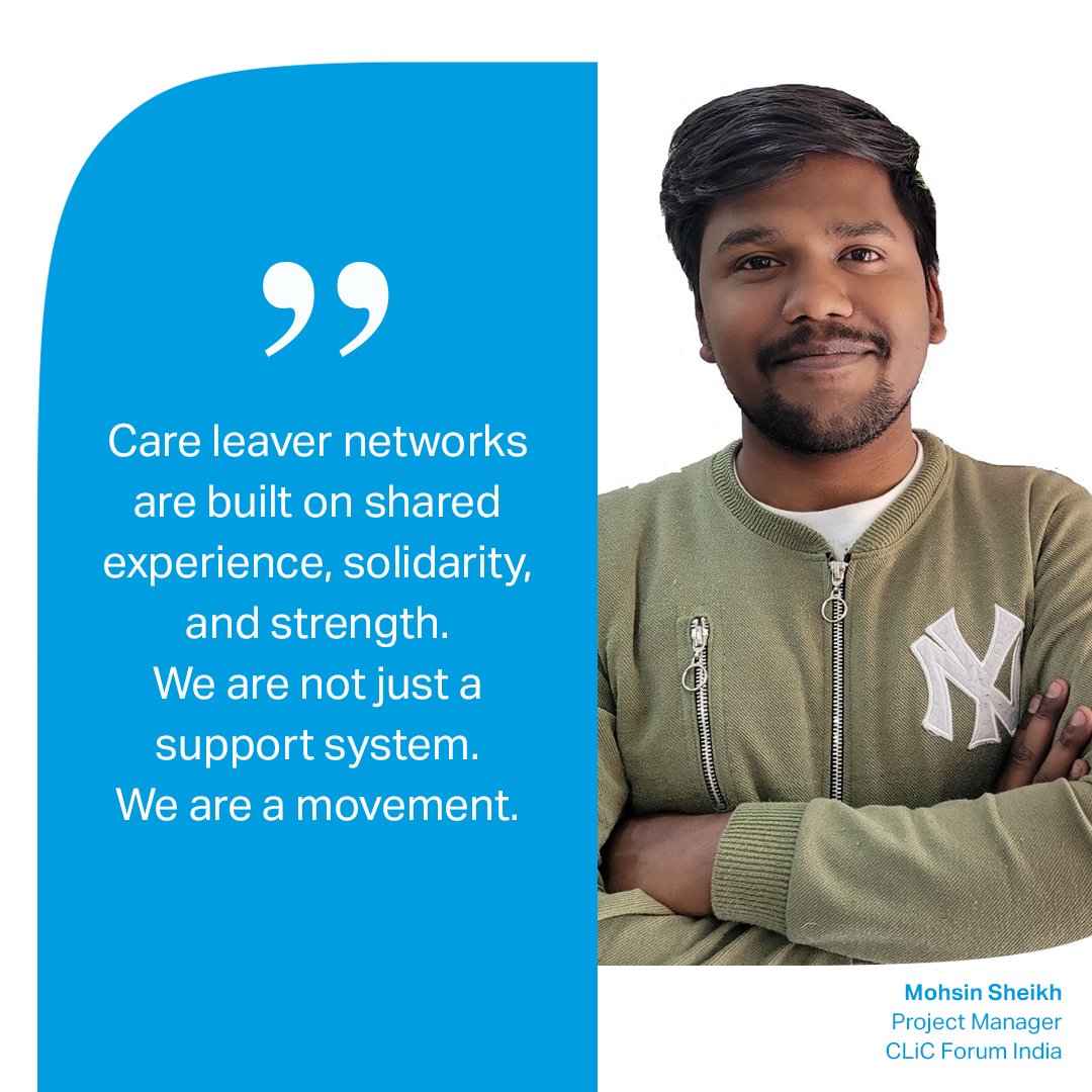 Young people with care experience come together to transform care systems for the next generations.🚀

"Peer-powered &amp; purpose-driven, #careleaver networks fill the gaps that systems leave behind and rise together to lead the change we ourselves once needed," says Mohsin from 🇮🇳.