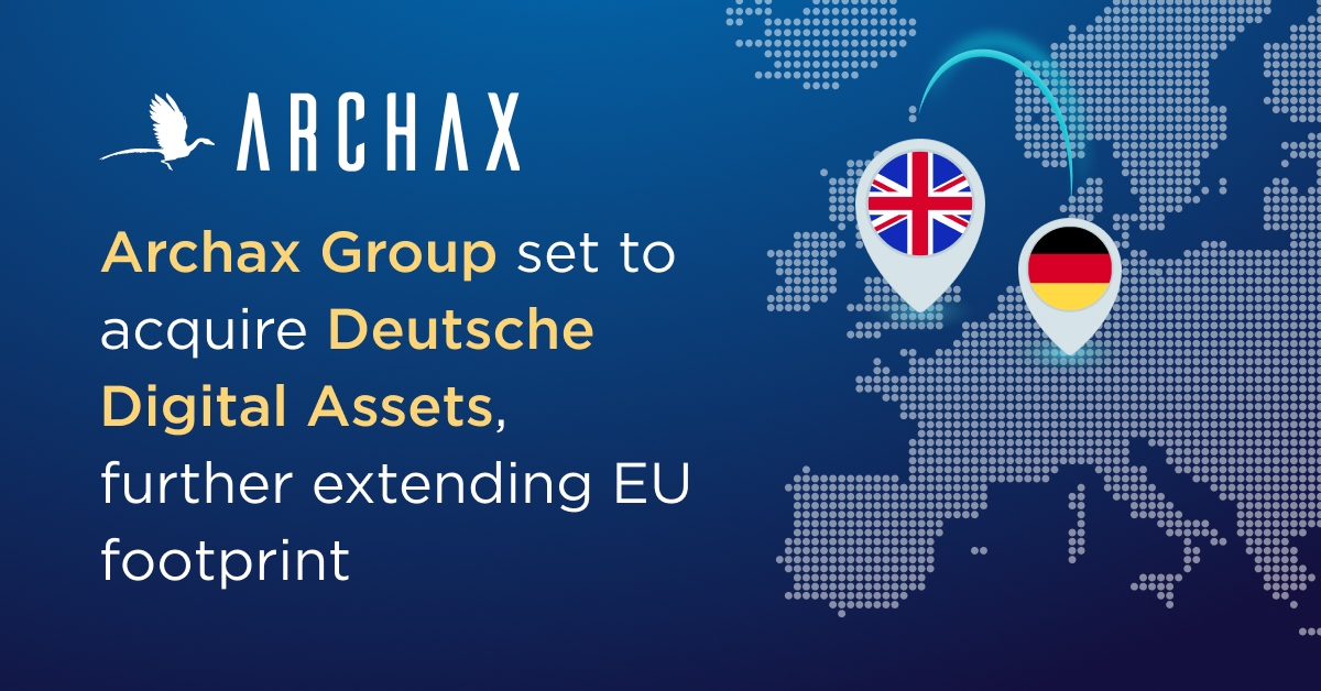 ArchaxEx's tweet image. We’re excited to announce our acquisition of Germany based digital asset manager, @DDA_GmbH. Licensed under BaFin, acquiring DDA will extend our regulatory footprint into Germany. Specifically, it will allow us to add to Advisory, Distribution, Portfolio Management and Contract…