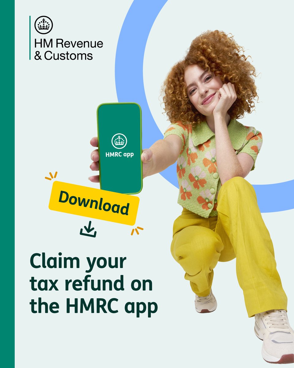 HMRCgovuk's tweet image. Don’t miss out on your tax refund!
Almost 1 million people haven’t claimed the money they’re owed.
Use the HMRC app to check today. 📲
gov.uk/guidance/downl…