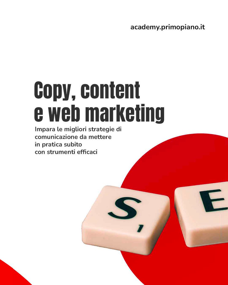 Scrivere bene online? Vuol dire puntare all’obiettivo, pensare al pubblico, scegliere i canali giusti.
Scopri come su academy.primopiano.it
#copywriting #ContentMarketing