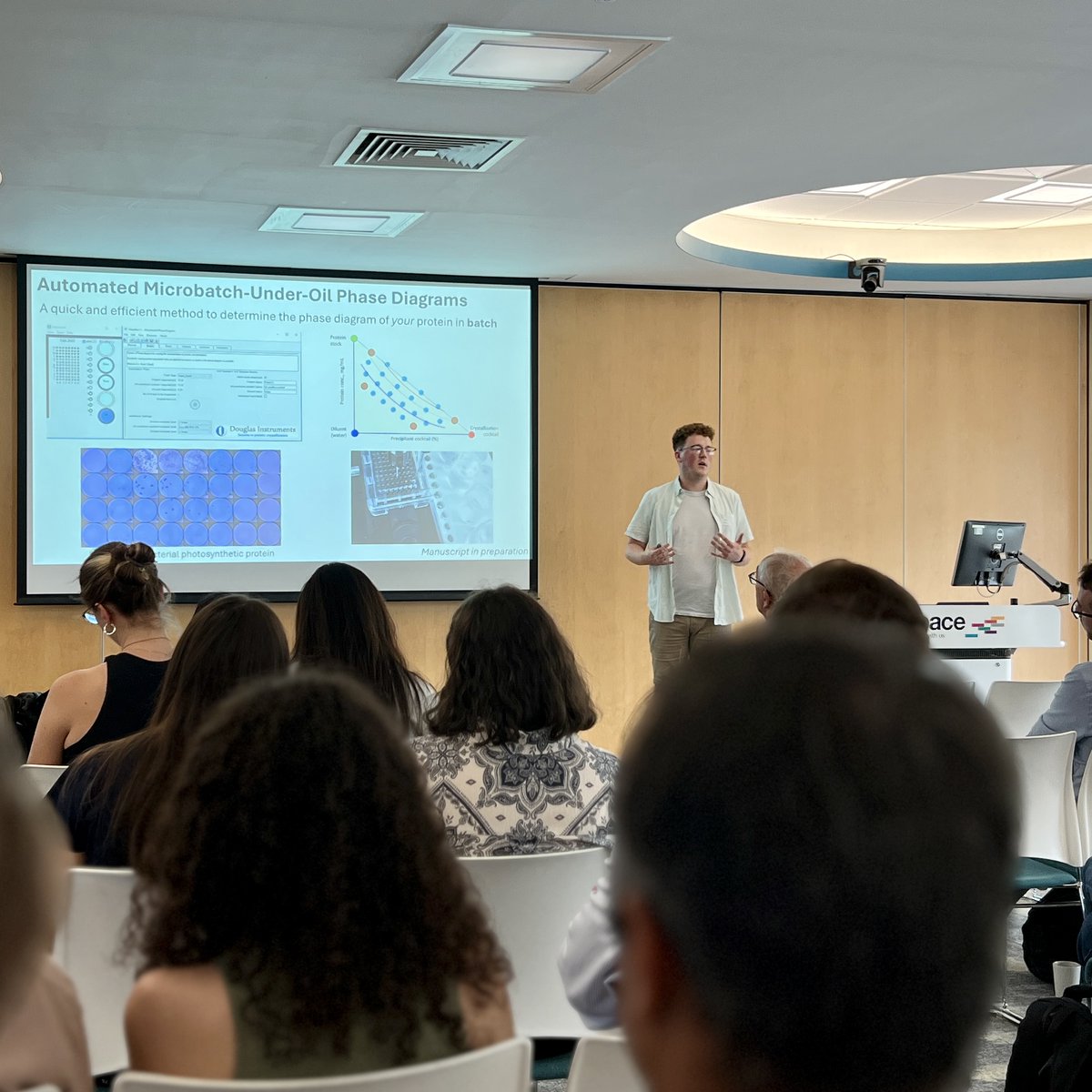 Douglas Instruments (@douginstruments) on Twitter photo An excellent talk by <a href="/serialstubbs/">Jack Stubbs</a> at #SWSBC 2025 on Droplet Microfluidics for Uniform Micro-crystallization and Rapid Mixing - which included some slides on automatic phase diagram optimisation. douglas.co.uk/phasediagram.h… An excellent talk by <a href="/serialstubbs/">Jack Stubbs</a> at #SWSBC 2025 on Droplet Microfluidics for Uniform Micro-crystallization and Rapid Mixing - which included some slides on automatic phase diagram optimisation. douglas.co.uk/phasediagram.h…